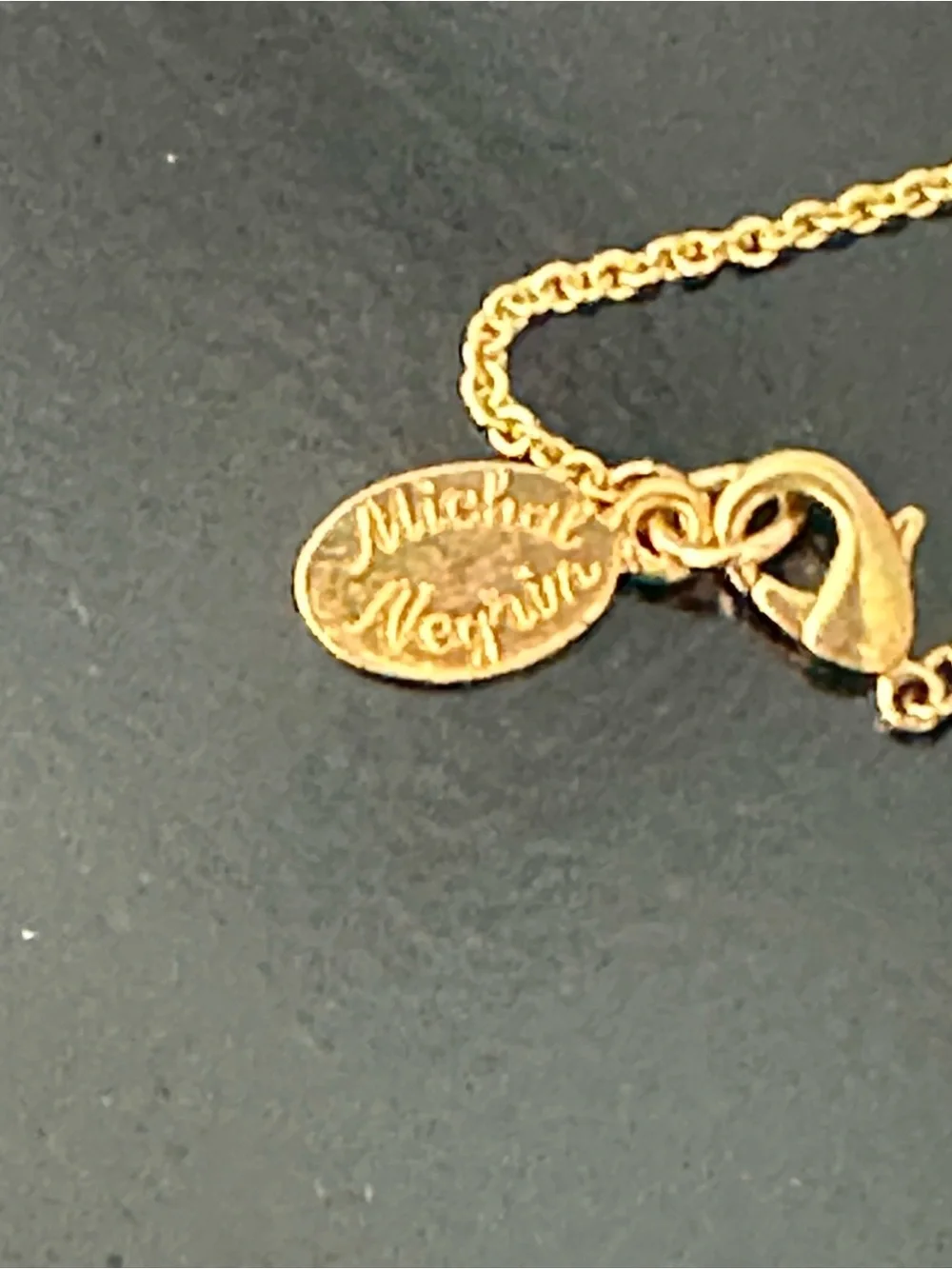 Michal Negrin Initial A Necklace NIB Swarovski Crystal Israel Boxed⁠